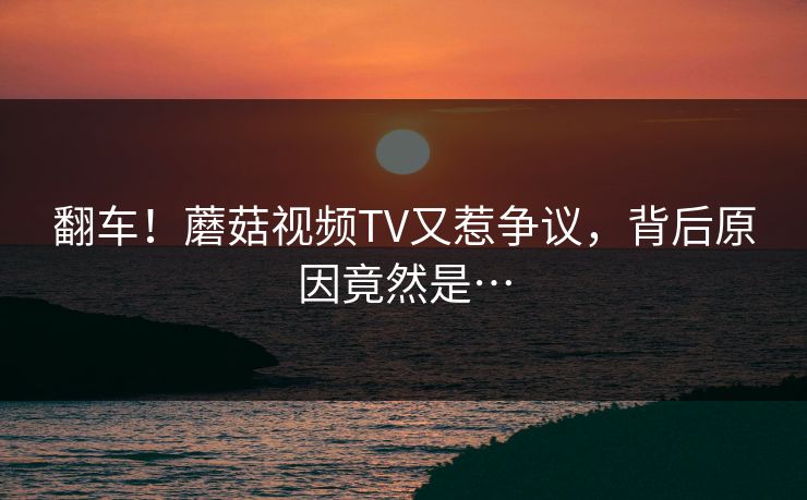 翻车！蘑菇视频TV又惹争议，背后原因竟然是…