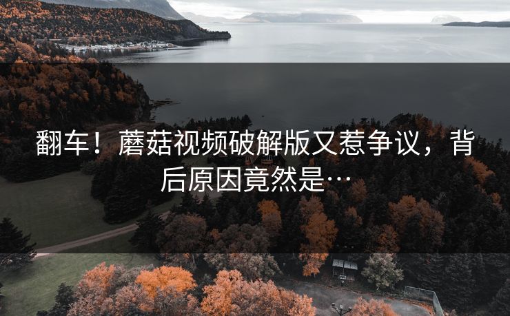 翻车！蘑菇视频破解版又惹争议，背后原因竟然是…