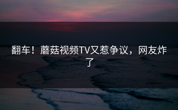 翻车！蘑菇视频TV又惹争议，网友炸了