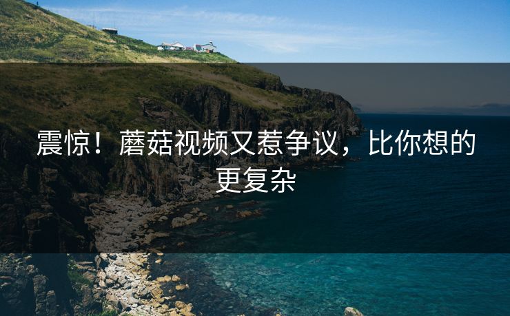 震惊！蘑菇视频又惹争议，比你想的更复杂