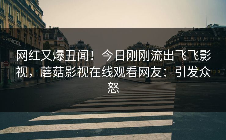 网红又爆丑闻！今日刚刚流出飞飞影视，蘑菇影视在线观看网友：引发众怒