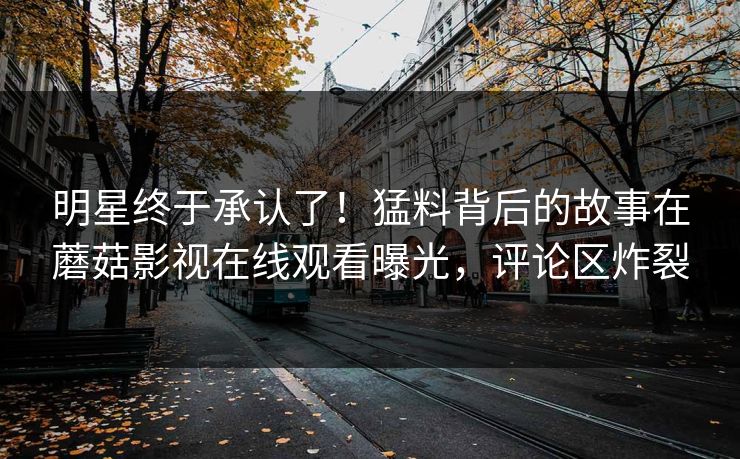 明星终于承认了！猛料背后的故事在蘑菇影视在线观看曝光，评论区炸裂