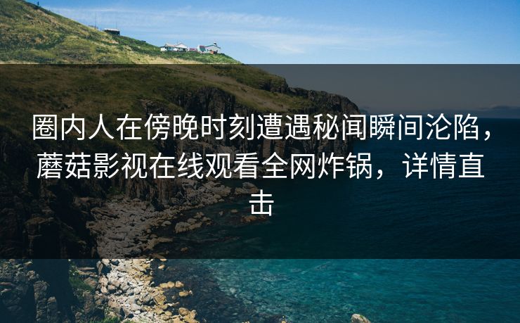 圈内人在傍晚时刻遭遇秘闻瞬间沦陷，蘑菇影视在线观看全网炸锅，详情直击