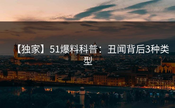 【独家】51爆料科普：丑闻背后3种类型